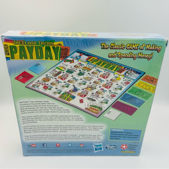 NEW Pay Day Board Game The Classic Edition By Hasbro Complete Sealed Box 2021 - Picture 2 of 4